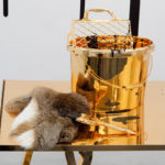 <p><strong>Coating: Solidified surface, chrome optics gold, sealed with clear coat<br />
</strong>Eckart Hahn, 2011, Mixed media, 500 x140 x 250 cm<br />
Courtesy: Pablo´s Birthday, New York und Galerie Wagner + Partner, Berlin</p>
