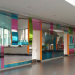 <p><strong>Coating:</strong> <strong>Coloured glazes on mirror, sealed with clear coat, high gloss polished<br />
</strong>Tobias Rehberger, 2011, mirrored wall, Kastanienhofschule Berlin, ca. 16 m x 3 m x 25 cm</p>
