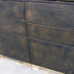 <p><strong>Furniture front, MDF, PS real metal coating brass, patinated</strong></p>
