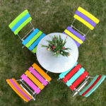 <p><strong>Garden table set, multi-colored design laquering, matt finish with boat varnish, scratch-resistant<br />
</strong></p>
